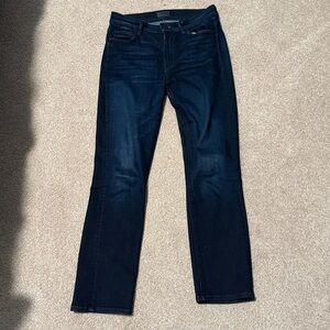 MOTHER Mid Rise Dazzler Ankle Denim Crop Jeans High Waist Dark Wash Size 27